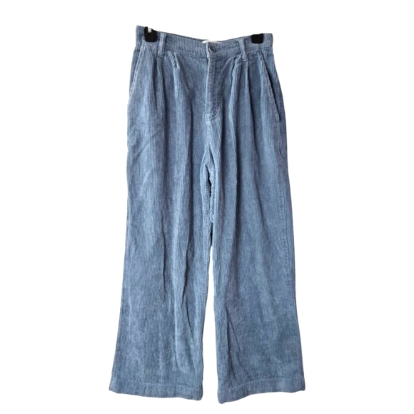 Reformation‎ Montauk Pleated Corduroy Pants Wide-leg Dusty Blue - Picture 3 of 16
